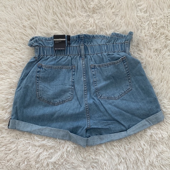 NWT STS Hayley high rise paper bag blue short sz 31 - Picture 9 of 11